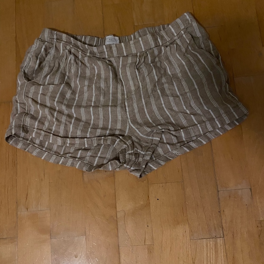 Full Tilt Tan Striped Women's Cargo Shorts